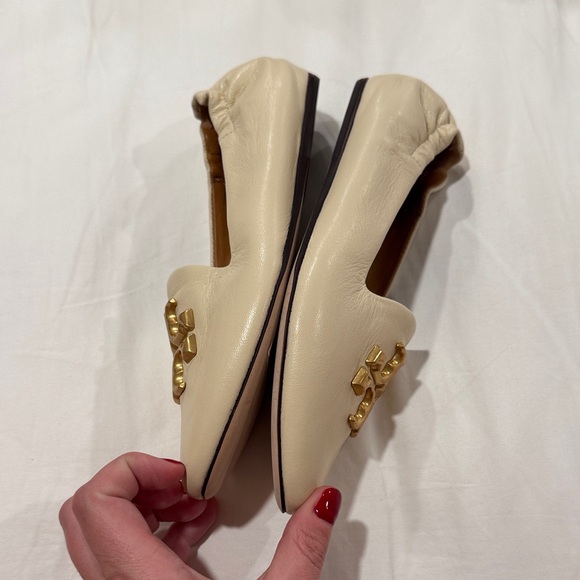 Tory Burch Cream Eleanor Round Toe Loafers, 5.5 women’s - Picture 9 of 13